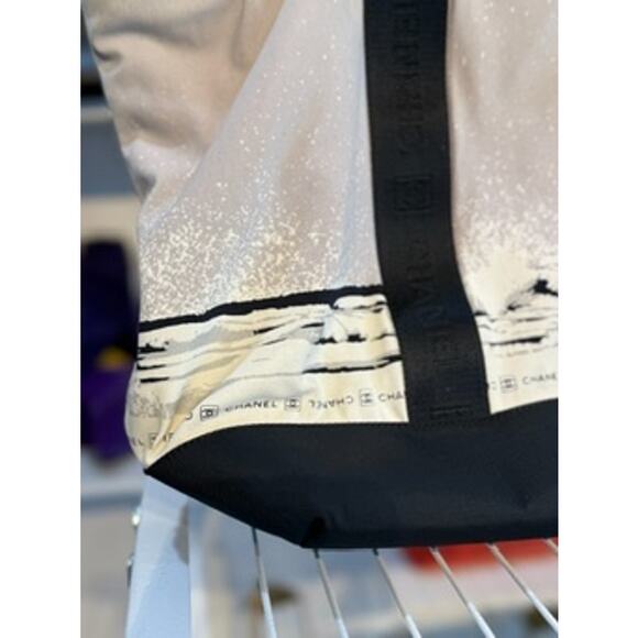 RARE Authentic CHANEL Sports Line High Summer Nylon Leather CC Tote Bag - Picture 10 of 16